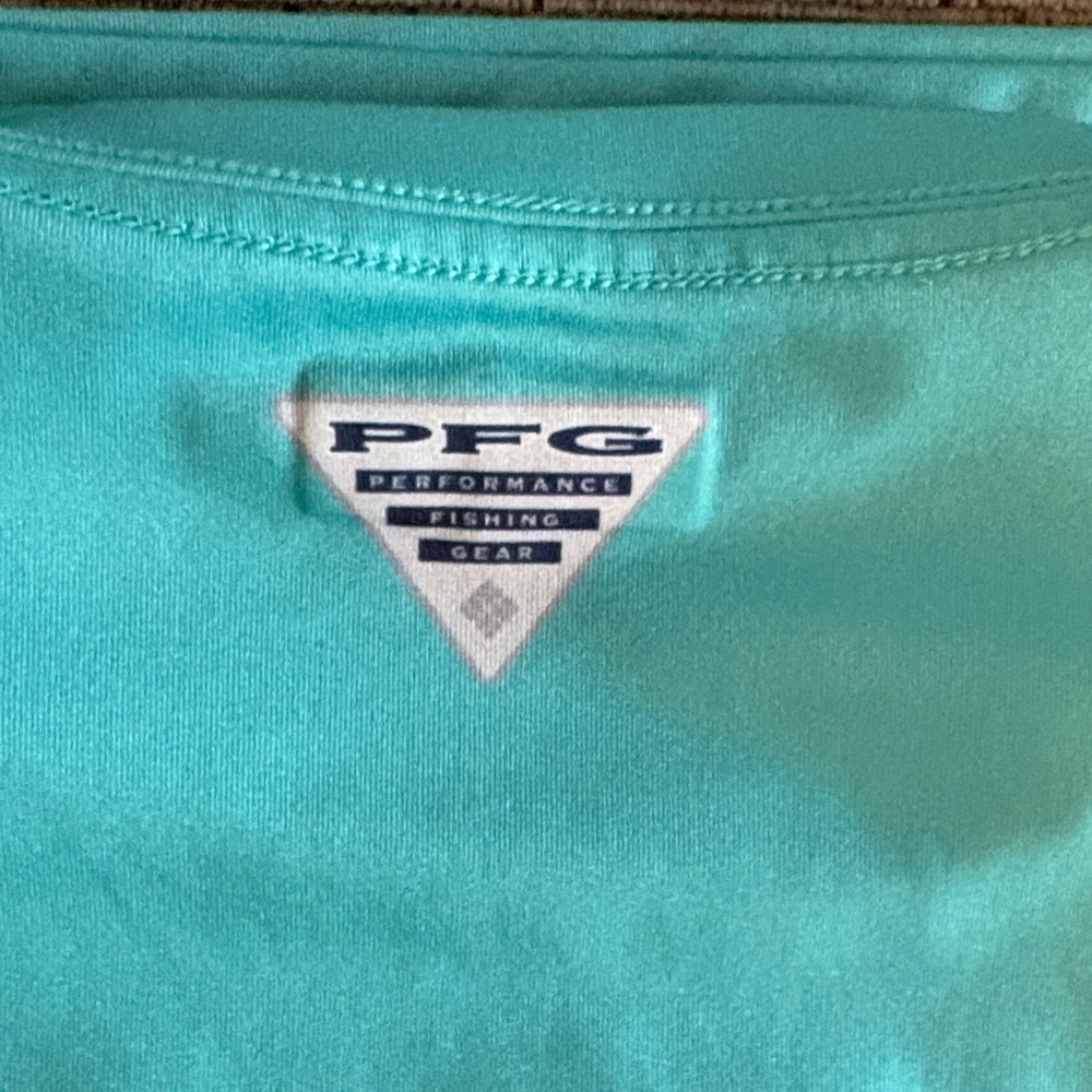 Columbia PFG Turquoise Long Sleeve Shirt Large - Picture 5 of 5